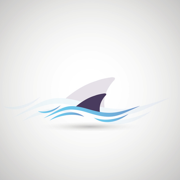 Köpekbalığı yüzgeci logosu - Vektör, Görsel