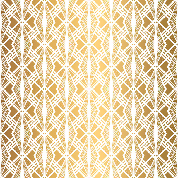 Art Deco Pattern. Seamless white and gold background - Vecteur, image