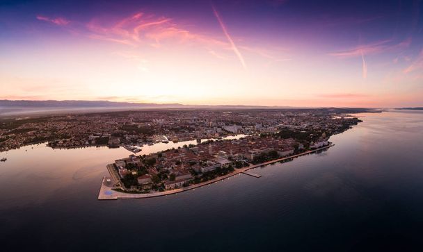 Sunrise at Zadar aerial photo  - Photo, Image
