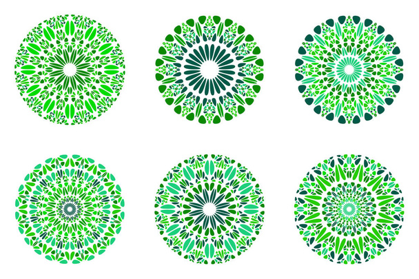Орнаментальний набір символів квітки мандали - геометрична кругла векторна графіка
 - Вектор, зображення