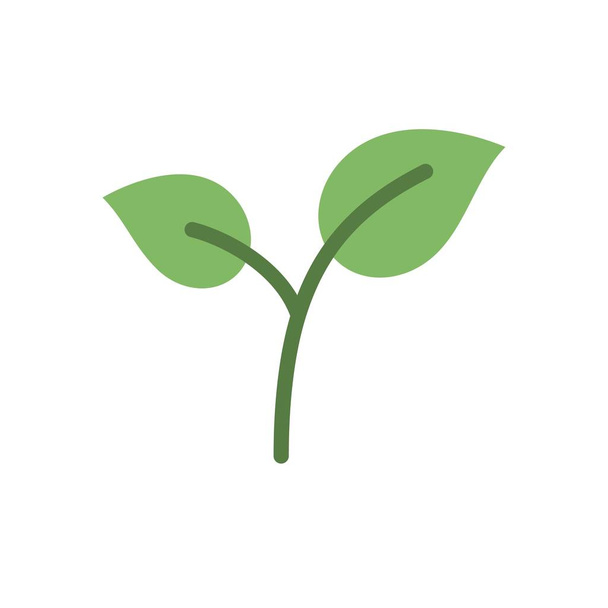  Πράσινο τσάι φύλλα διανυσματικό εικονίδιο, επίπεδη στυλ - Διάνυσμα, εικόνα