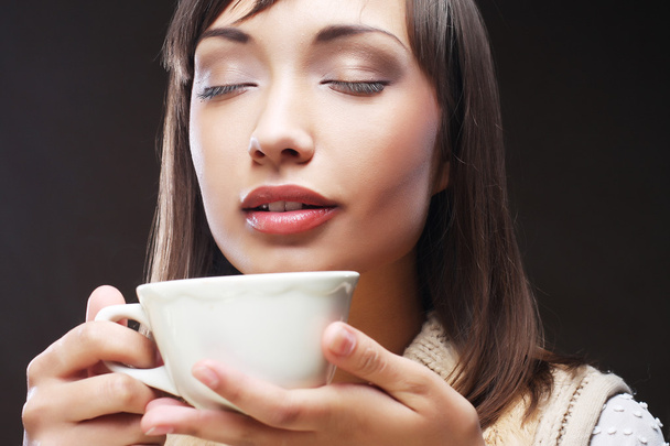Woman drinking coffee - Foto, Imagem
