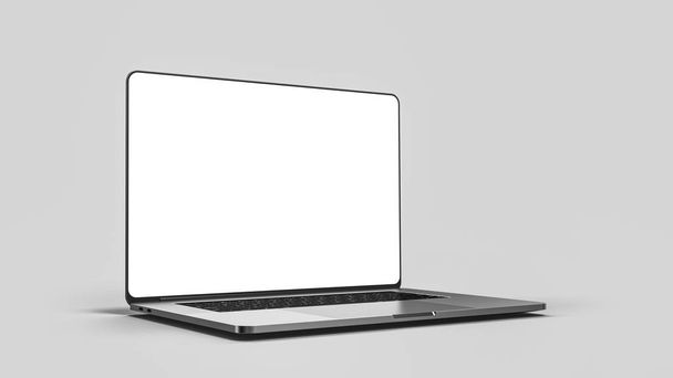  Modèle d'ordinateur portable isolé sur blanc. Maquette
. - Photo, image