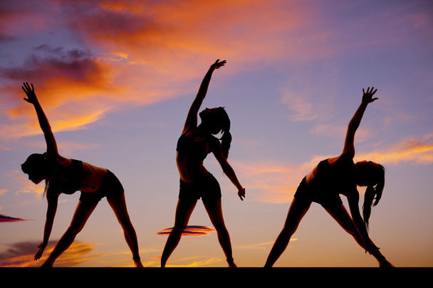 Silhouette woman fitness dance treo - Photo, Image