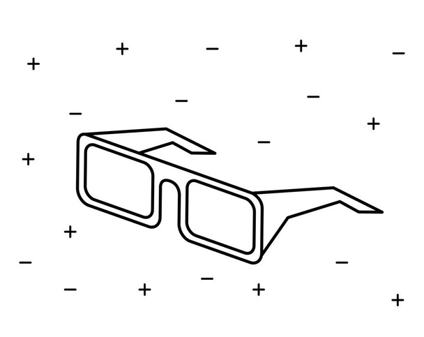 eyeglasses cinema 3d isolated icon - Vector, Image