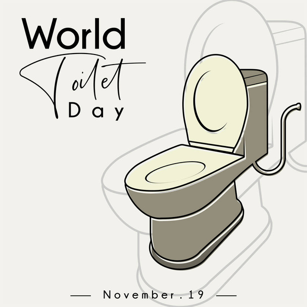 Welttoilettentag, offene Toilettenschüssel Cartoon Vektor - Vektor, Bild