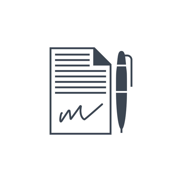Contract related vector glyph icon. - Vector, Image