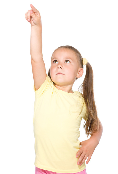 Little girl is pointing up - Valokuva, kuva
