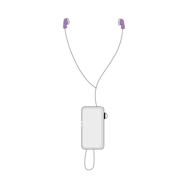 Musik-Player-Gadget mit Kopfhörern - Vektor, Bild
