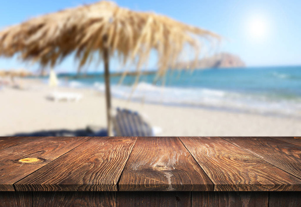 lege houten tafel achtergrond - Foto, afbeelding