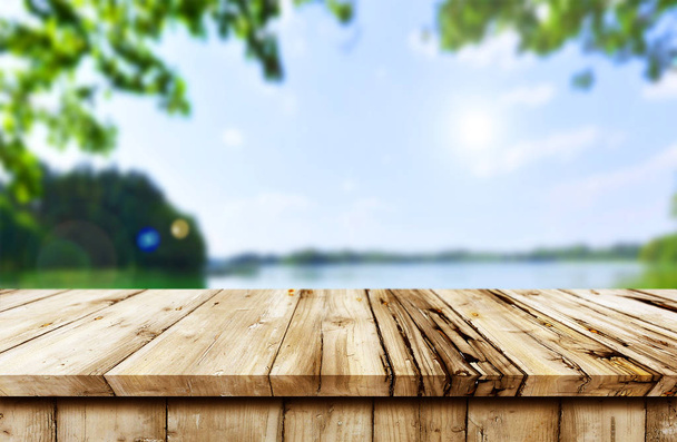 Empty wooden table background - Photo, Image