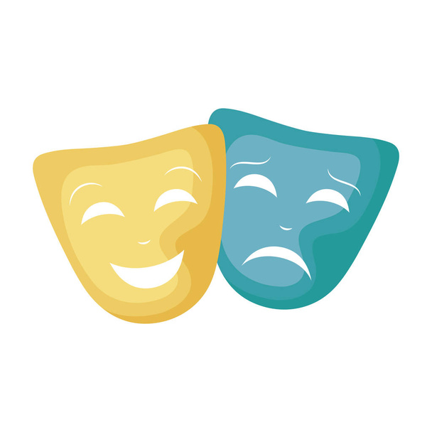 masks theater traditional isolated icon - Vector, Image