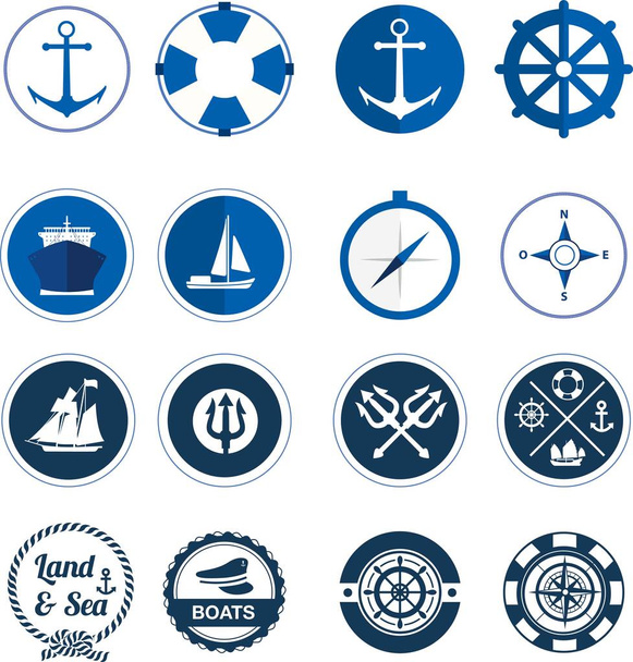 marine and sea logo design vector - Vektor, Bild