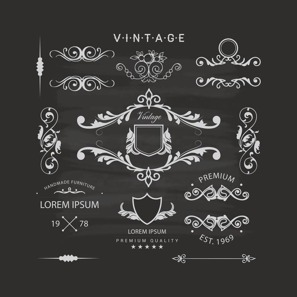 ensemble d'ornement vintage logo design vecteur
 - Vecteur, image