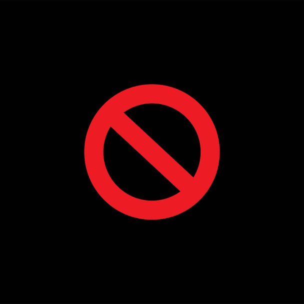 Stoppschild-Symbol auf schwarzem Hintergrund. schwarz flachen Stil Vektor Illustration - Vektor, Bild