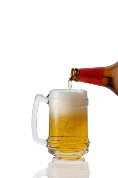 glass of beer on white background - Photo, Image