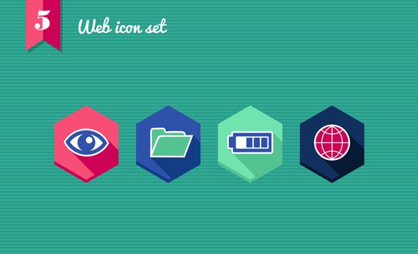 Web apps geometric flat icons set. - Vektori, kuva