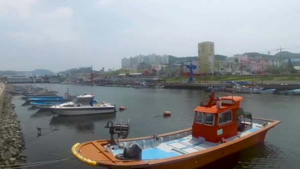 Aerial View of Bunezia janglim Port Janglimpogu, Sahagu, Busan, South Korea, Asia. - Video, Çekim