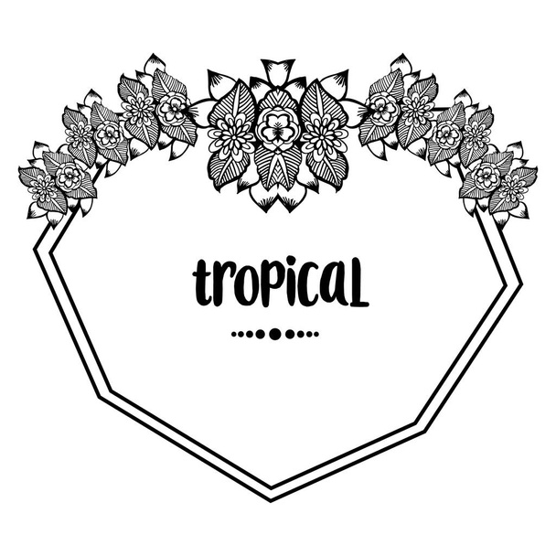 Cornice con ghirlanda di design, foglie di rami, per carta da parati di banner tropicali. Vettore
 - Vettoriali, immagini