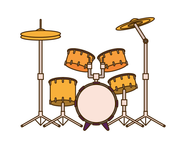 Schlagzeug Musikinstrument auf weißem Hintergrund - Vektor, Bild