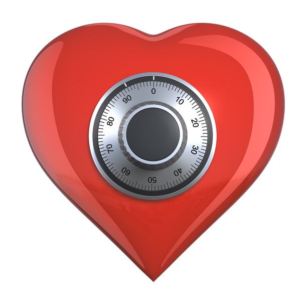 kalp ile şifreli kilit - Fotoğraf, Görsel