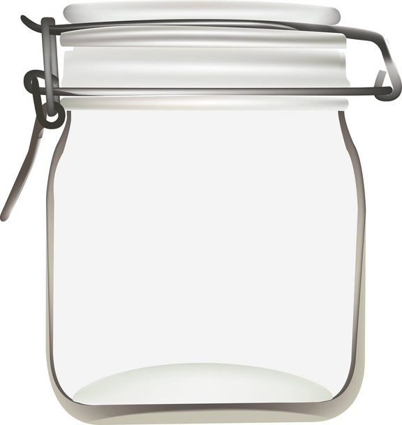 glass jar with airtight closure - Vector, Image
