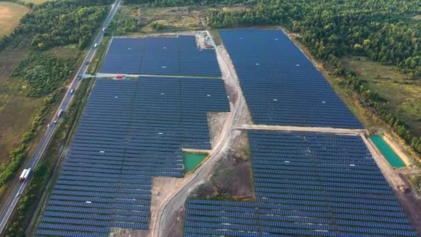 Aerial View of Solar Panels Field. - Video, Çekim