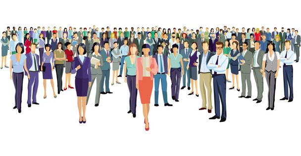 large group of people are standing together - Vector, Image