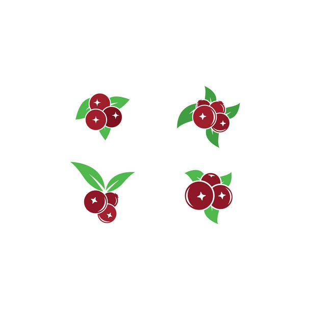 Conjunto de fresco cranberry logotipo modelo vetor ícone ilustração
  - Vetor, Imagem
