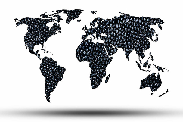 World map with leather background - Photo, Image