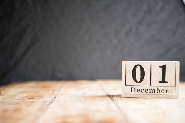 1 de diciembre, 1 de diciembre, 1 de diciembre - Calend bloque blanco
 - Foto, imagen