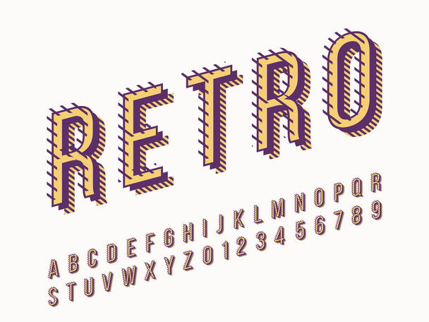 Retro lettertype en alfabet. Stock vector illustratie - Vector, afbeelding