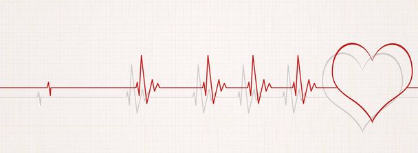 vissza az életbe EKG szív dobog illusztráció - Fotó, kép