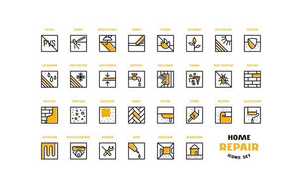Nastavení ikon pro domácnost a stavební ikony  - Vektor, obrázek