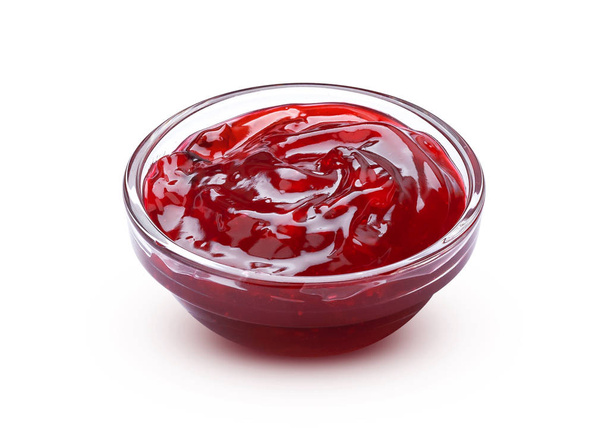 Red berry jam isolated on white background with clipping path - Photo, Image