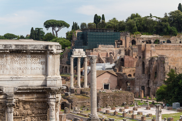 Building ruins and ancient columns in Rome, Italy - Photo, Image
