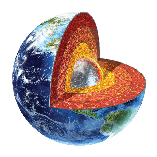 Earth cross section. Inner core version. - Photo, Image