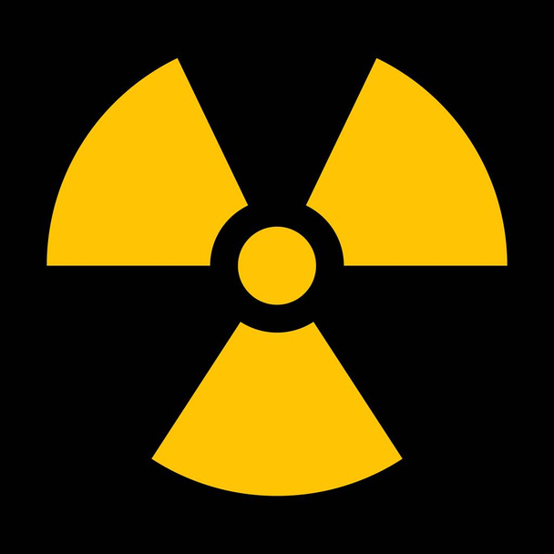 Yellow radiation sign - Vector, Image