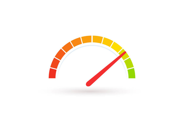 Auto speedometer or business speedometer icon template. Isolated vector illustration. - Vetor, Imagem