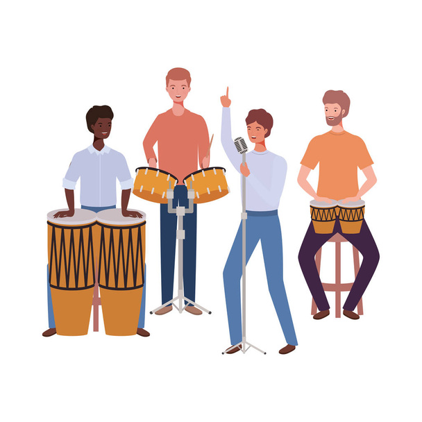 uomini con strumenti musicali su sfondo bianco
 - Vettoriali, immagini