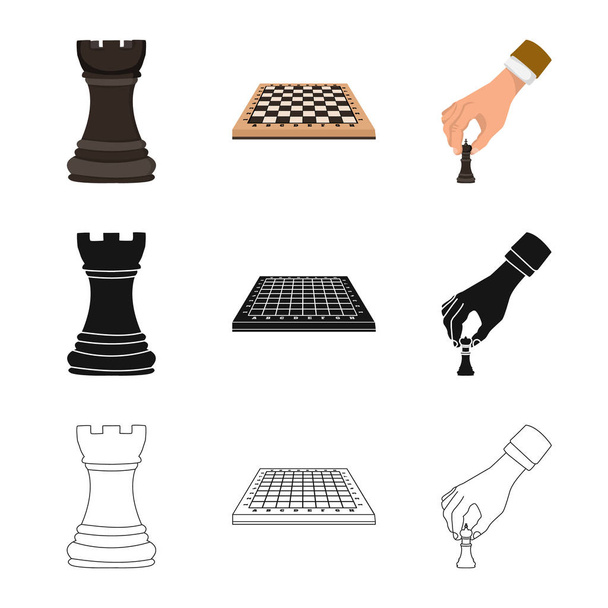 Vector illustration of checkmate and thin icon. Collection of checkmate and target stock vector illustration. - Vector, Image