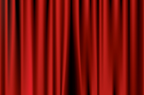 Roter Vorhang auf der Filmbühne - Vektor, Bild