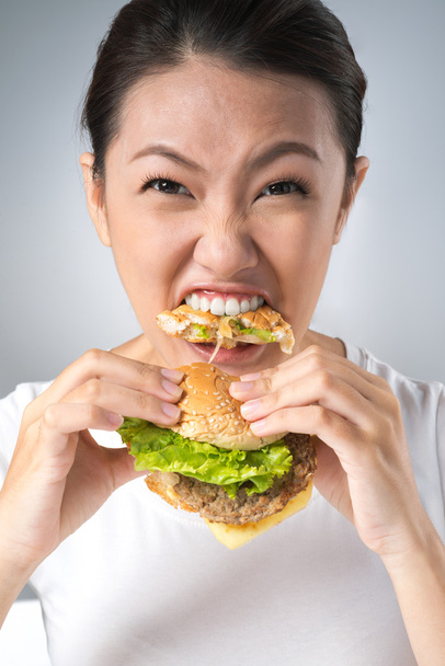 Hamburger eater - Foto, immagini