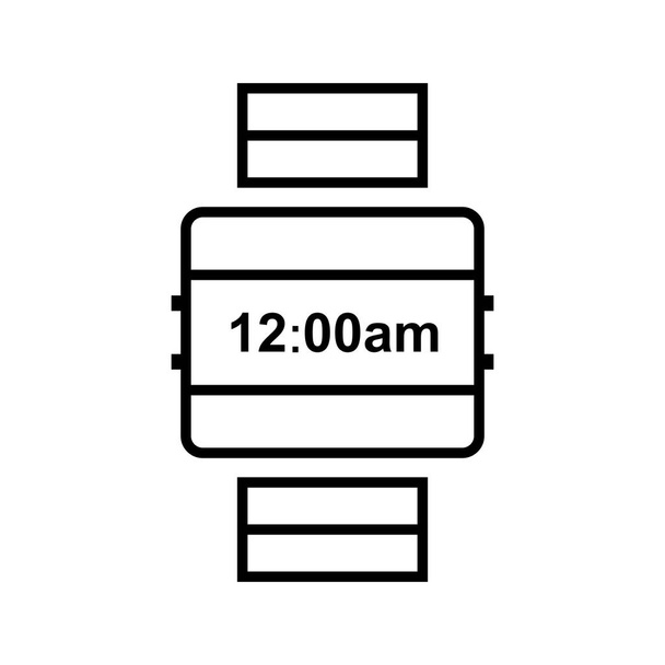 Reloj de pulsera línea Icono Negro
 - Vector, imagen