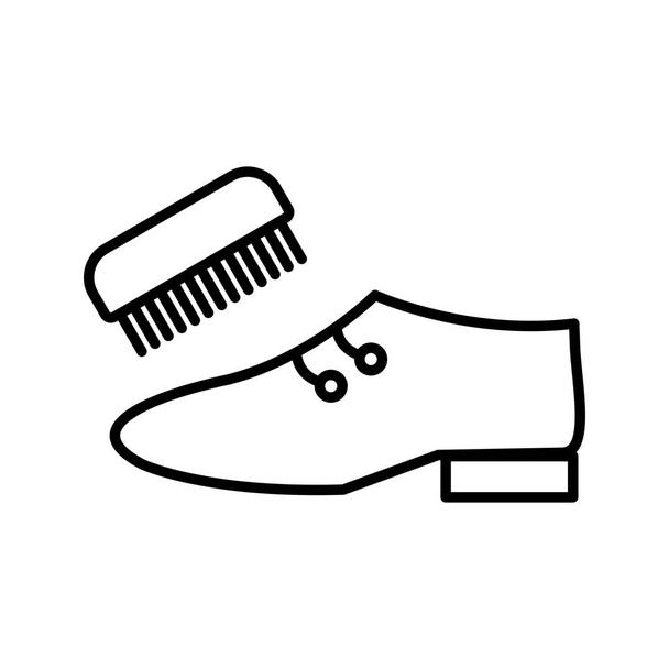 Shoe polishing Line black icon - Vector, Image