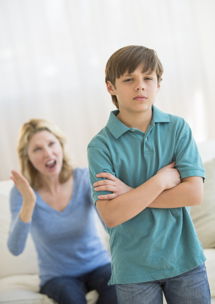 Son Ignoring Angry Mother At Home - Fotoğraf, Görsel