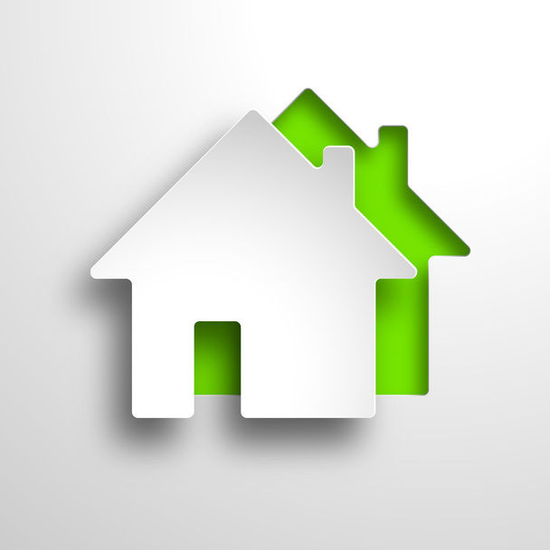 real estate 3d vector green background - Vector, imagen