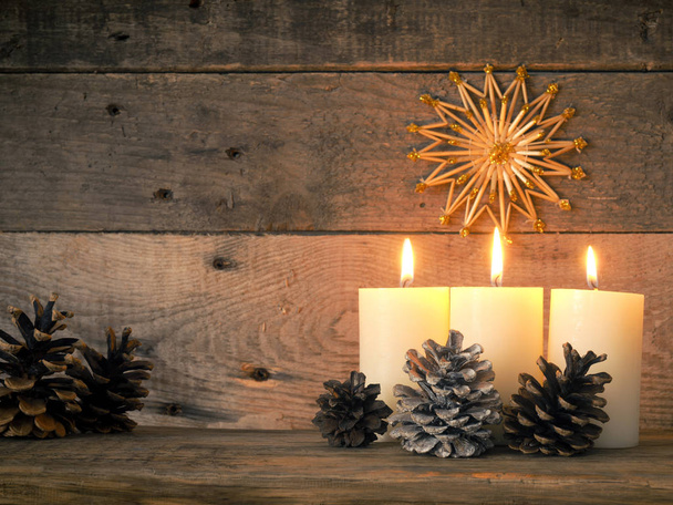 Third Advent candle is burning - Фото, изображение