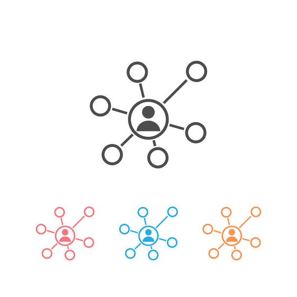 Línea de negocio Conjunto de iconos de vector de red aislado
 - Vector, imagen