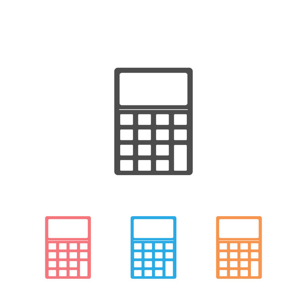 Calculadora silhueta conjunto de negócios ícone vetor
 - Vetor, Imagem
